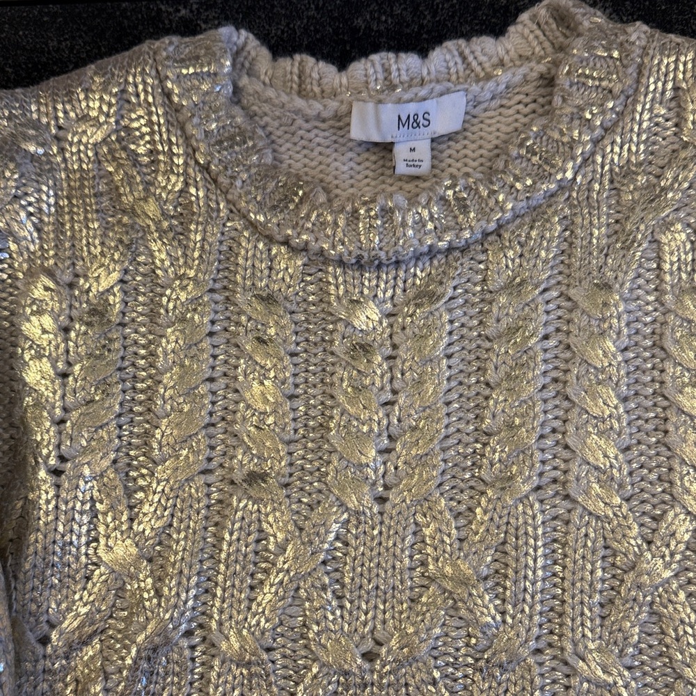 Gold Cable Knit Sweater